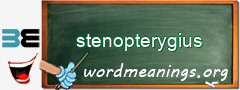 WordMeaning blackboard for stenopterygius